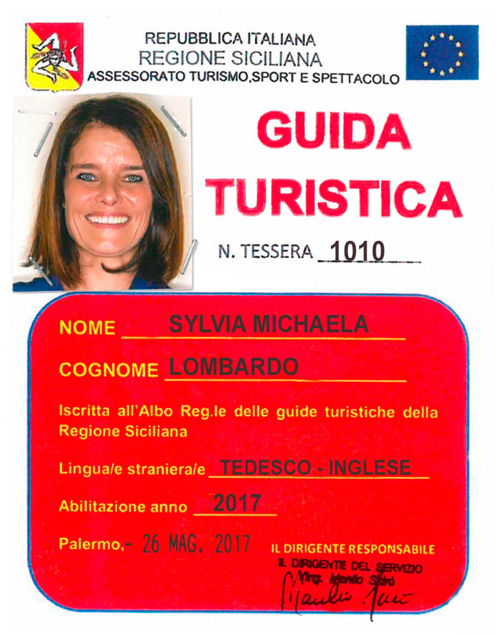 Tesserino Guida Turistica Sylvia Michaela Lombardo