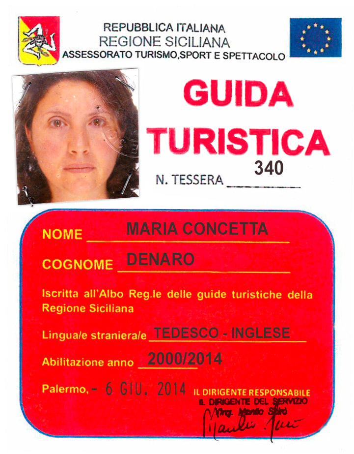 Tesserino Guida Turistica Maria Concetta Denaro